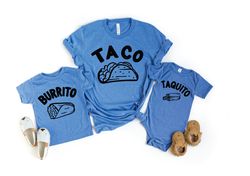 Taco Burrito Taquito Family Shirt, Family Matching Shirt, Cool Family Shirt, Family Vacation Tee, Taco Shirt, Dad and So