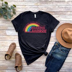 reading rainbow shirt, retro librarian shirt, teacher appreciation shirt, retro comfort rainbow school shirt, book lover