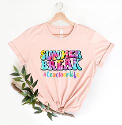 teacher summer tshirt, summer break teacher life tee, end of year gift for teacher, summer vacation t-shirt, hello summe