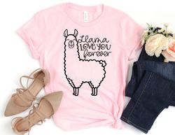 Llama Love You Forever T-Shirt, Valentines Day Shirt, Love Shirt, Valentines Day Gift, Valentines Day T-shirt
