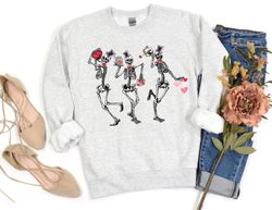 skeleton valentines sweatshirt, valentine sweater, valentines day sweatshirt, valentines gift, happy valentines day