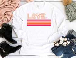 stripes love long sleeve shirt, love valentine shirt, valentine shirts, valentines day shirt, shirts for valentines day