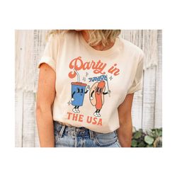Retro Party in The USA Shirt, Party in The USA TShirt, USA Patriotic Tee, 4th of July Party T Shirt, Trendy Celebration
