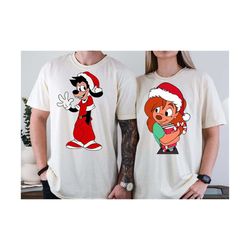 retro max and roxanne disney christmas sweatshirt disney couple matching tshirt disneyland xmas holiday trip tee , disne