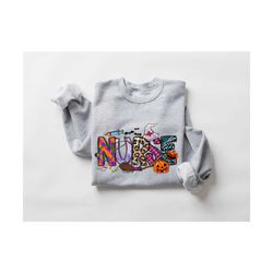 Nurse Halloween Sweatshirt, Cute Nurse Halloween Sweatshirt, Halloween Costume, Nurse Halloween Sweater, Halloween Shirt