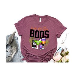 Here For The Boos Shirt, Halloween Scary Glasses Tee, 2023 Funny Halloween Shirt, Halloween Gift, Halloween Party Tee, F