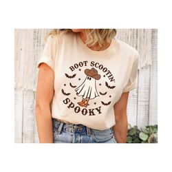 Boot Scootin' Spooky TShirt, Western Halloween Shirt, Cowboy TShirt, Spooky Season Tees,Country T Shirts,Cowboy Ghost Sh