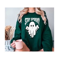 stay spooky skeleton hand sweatshirt, funny halloween sweatshirt, ghostly halloween sweatshirt, spooky vibes, skeleton h