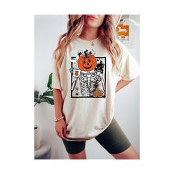 comfort colors halloween shirt, halloween shirt, funny skeleton shirt, witch shirt, fall shirt, spooky season shirt, fun