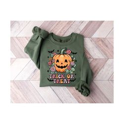 trick or treat halloween sweatshirt,halloween shirt,retro halloween shirt,vintage pumpkin shirt,halloween pumpkin shirt,