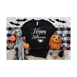 happy halloween shirts, halloween shirt, funny halloween tee, spider shirt, happy halloween spider shirt, halloween part