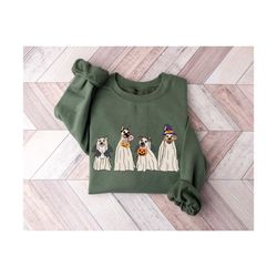 halloween ghost dog sweatshirt, ute ghost dog tshirt, halloween gifts for dog lovers, retro halloween ghost dog shirt, r