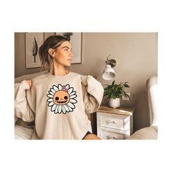 halloween daisy sweatshirt,funny halloween shirt,cute daisy shirt,spooky vibes shirt,cute halloween,daisy flower shirt,s