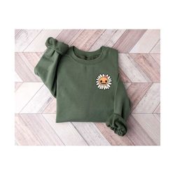 halloween daisy pocket size sweatshirt, funny halloween shirt, flower daisy halloween shirt, cute halloween daisy shirt,