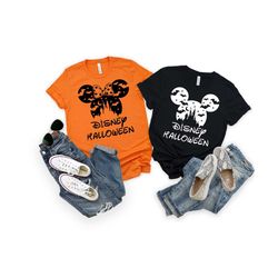 disney halloween mickey and minnie shirt, halloween matching shirts, halloween party shirt, disneyland family matching v