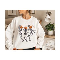 halloween skeleton shirt, skeleton dance shirt, women's halloween shirt, pumpkin shirt, girls skeleton shirt, retro hall