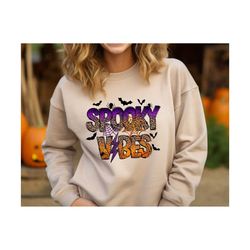 spooky vibes sweatshirt, halloween sweatshirt, leopard spooky season hoodie, halloween party hoodie, fall sweatshirt, ha