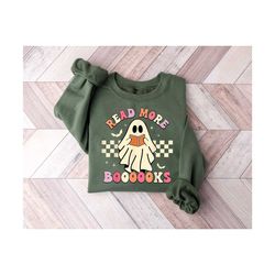 read more books shirt, ghost reading shirt, teacher halloween shirt, librarian shirt, book lover tshirt, reading shirt,