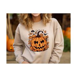 pumpkin face sweatshirt, halloween hoodie, fall hoodie, halloween party shirt, halloween costume, halloween matching shi