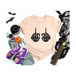 middle finger shirt, middle finger tshirt, skeleton finger shirt, funny halloween shirt, skeleton tee, sarcastic skeleto