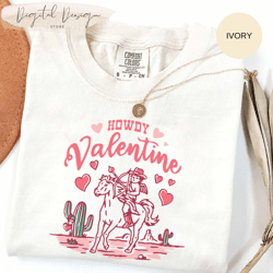 comfort colors howdy valentine comfort colors western graphic tee, retro valentines day shirt, cowgirl valentines shirt,