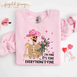 comfort colors its fine im fine everything is fine shirt, anti valentine club sweatshirt, trendy humor valentine shirt,a