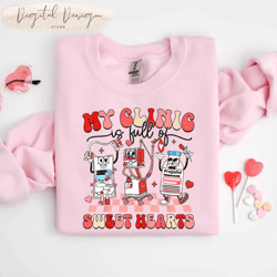 comfort colors my clinic is full of sweet heart sweatshirt,valentines day icu nurse shirt, funny nicu picu nurse tech,nu