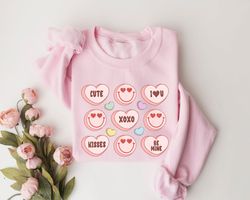 candy hearts sweatshirt, valentines day crewneck, womens valentine sweater, valentines day shirt, love sweatshirt, crewn