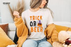 adult trick or treat t shirt,  drinking t-shirt,  halloween t-shirt, funny halloween tee, funny trick or beer