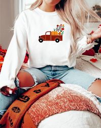 fall truck shirt, pumpkin truck shirt, happy fall shirt, fall shirt, farm fresh fall, red farm truck, fall vintage truck