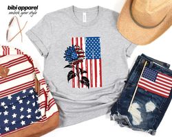 american flag distressed sunflower shirt ,flag sunflower, american flag sunflower, sunflower shirt with flag,