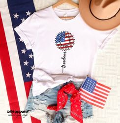 patriotic tee, usa sunflower, freedom sunflower america design on premium shirt