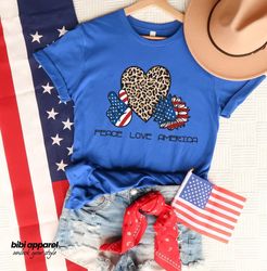 peace love america shirt, 4th of july shirt, independence day shirt, memorial day shirt, 4th of july family shirt, meric