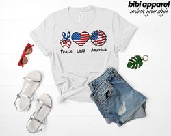 peace love america shirt, 4th of july shirt, independence day shirt, memorial day shirt, 4th of july family shirt, meric