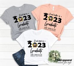 personalized graduation shirts, add the photo graduation shirt, proud mom of a 2023 graduate shirts, class of 2023 famil