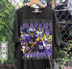 90s graphic style justin jefferson t-shirt, justin jefferson sweatshirt, vintage sport hoodie shirt tee,retro american