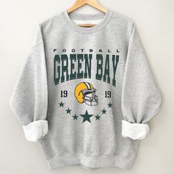 green bay football sweatshirt, vintage style green bay football crewneck sweatshirt, america football hoodie, football