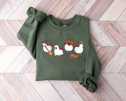 chicken sweatshirt, halloween chicken shirt, funny halloween shirt, halloween gifts for farm animals lovers, spooky chic