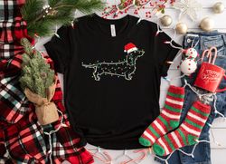 christmas dachshund shirt, happy new year dog tshirt, christmas lights tee, christmas dog tee, golden mom tshirt, gift f