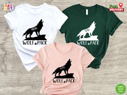 wolf pack shirts, family wolf pack tees, family matching t-shirts, mom wolf shirt, dad wolf shirt, wolf lover shirt, wol