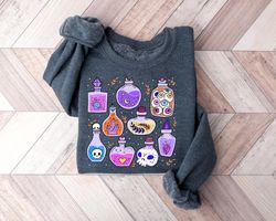 halloween potion sweatshirt, halloween potion bottles sweatshirt, halloween magic potion sweatshirt, skull potion shirt,