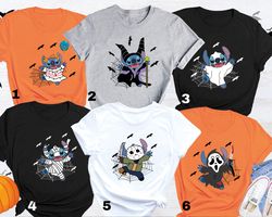 disney stitch ghost halloween shirt, disney horror halloween shirt, spooky season shirt, disneyland horror shirt, trick