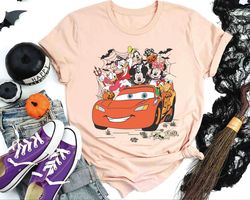 lightning mcqueen halloween shirt, disney cars shirt, mickey friends fall shirt, spooky season shirt, pixar cars shirt,