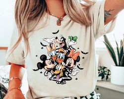 mickey friends skeleton halloween shirt, disney halloween shirt, spooky season shirt, disney horror witch shirt, disney