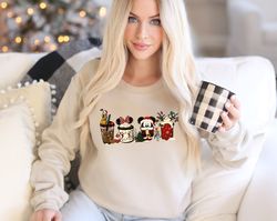 Cute Disney Mickey Minnie Pluto Christmas Coffee T-shirt Sweatshirt, Cute Christmas Sweatshirts, Disney Christmas coffee
