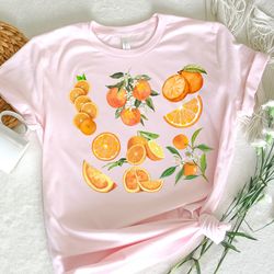 Oranges Food Screen Printed T-Shirt, Graphic Tee
