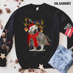 new african grey parrot gorgeous reindeer christmas tree t-shirt - olashirt