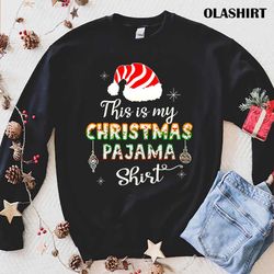 official this is my christmas pajama shirt applique style shirt - olashirt