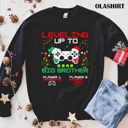 new funny christmas leveling up to big-brother t-shirt - olashirt