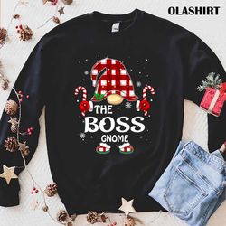 funny boss gnome family christmas pajama boss gnome t-shirt - olashirt